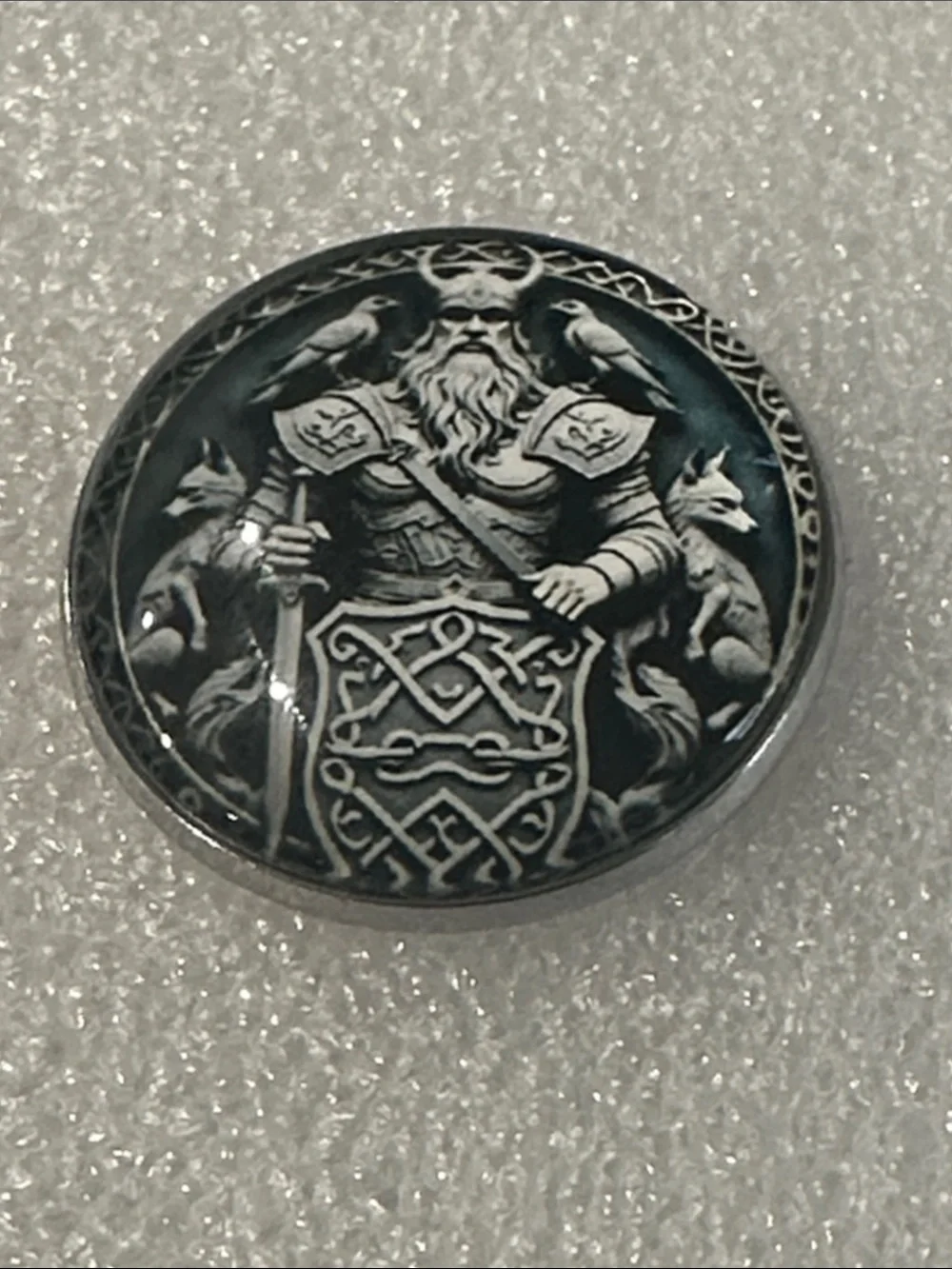 Black Norse Warrior Enamel Lapel Pin - Men Accessories